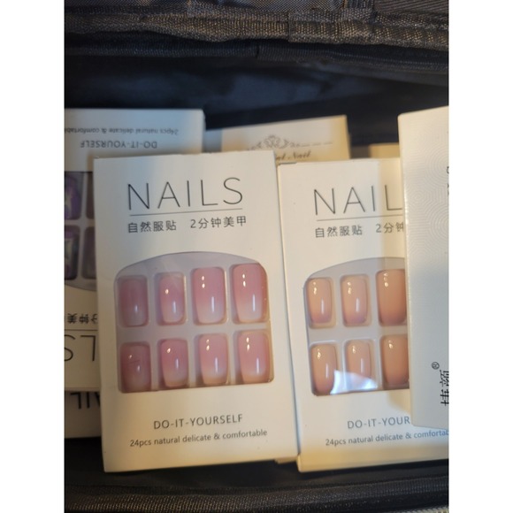Press On Nails Lot Of 54 Packs Of Nails New Random Shapes And Sizes - Picture 8 of 16